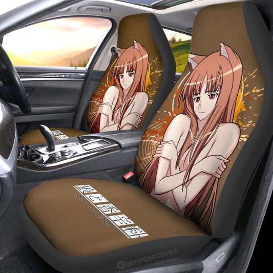 Waifu Girl Holo Car Seat Covers Custom Spice And Wolf Car Accessories - Gearcarcover - 2