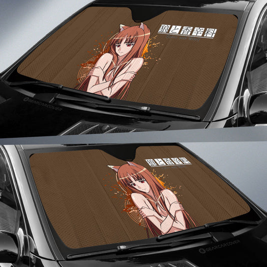 Waifu Girl Holo Car Sunshade Custom Spice And Wolf Car Accessories - Gearcarcover - 2