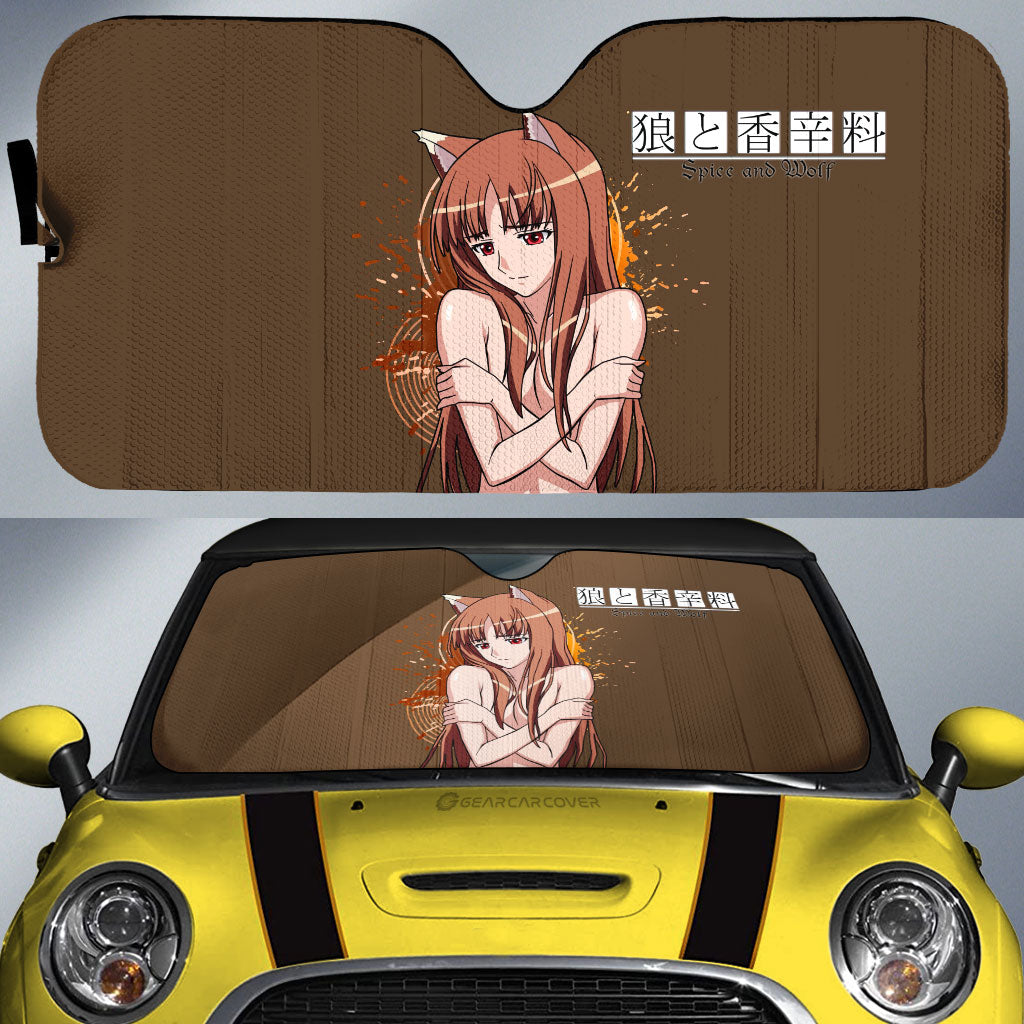 Waifu Girl Holo Car Sunshade Custom Spice And Wolf Car Accessories - Gearcarcover - 1
