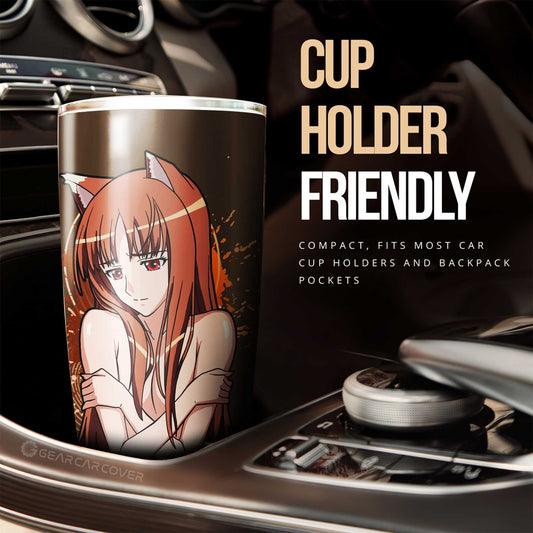 Waifu Girl Holo Tumbler Cup Custom Spice And Wolf Car Accessories - Gearcarcover - 2