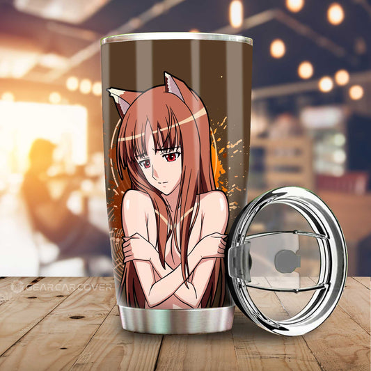 Waifu Girl Holo Tumbler Cup Custom Spice And Wolf Car Accessories - Gearcarcover - 1