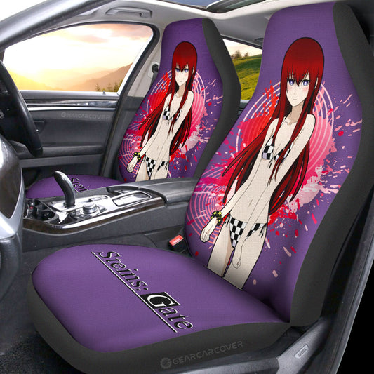 Waifu Girl Kurisu Makise Car Seat Covers Custom Car Accessories - Gearcarcover - 2