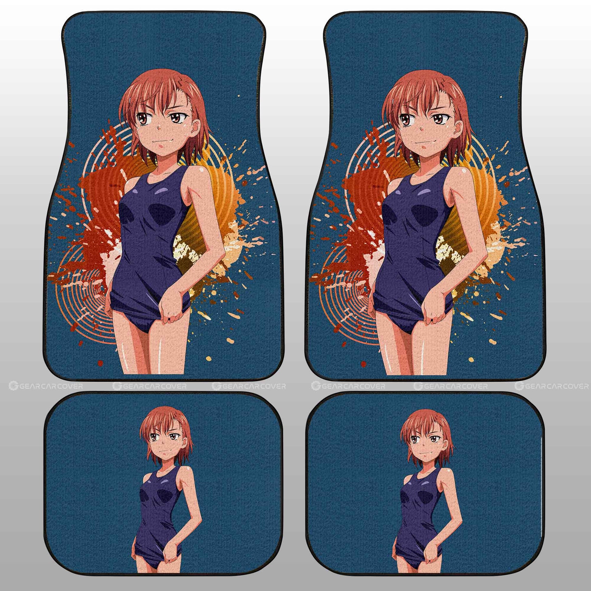 Waifu Girl Mikoto Misaka Car Floor Mats Custom A Certain Magical Index Car Accessories - Gearcarcover - 2