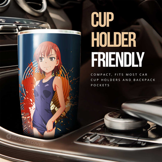 Waifu Girl Mikoto Misaka Tumbler Cup Custom A Certain Magical Index Car Accessories - Gearcarcover - 2