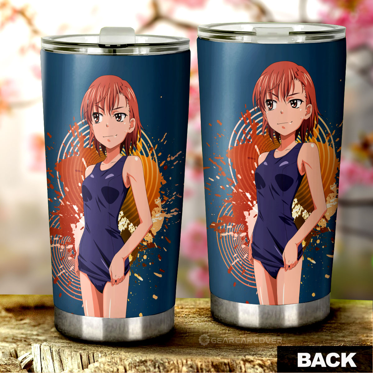 Waifu Girl Mikoto Misaka Tumbler Cup Custom A Certain Magical Index Car Accessories - Gearcarcover - 3