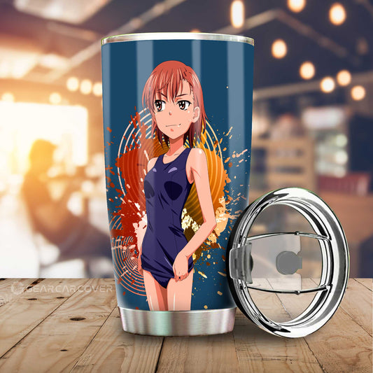 Waifu Girl Mikoto Misaka Tumbler Cup Custom A Certain Magical Index Car Accessories - Gearcarcover - 1