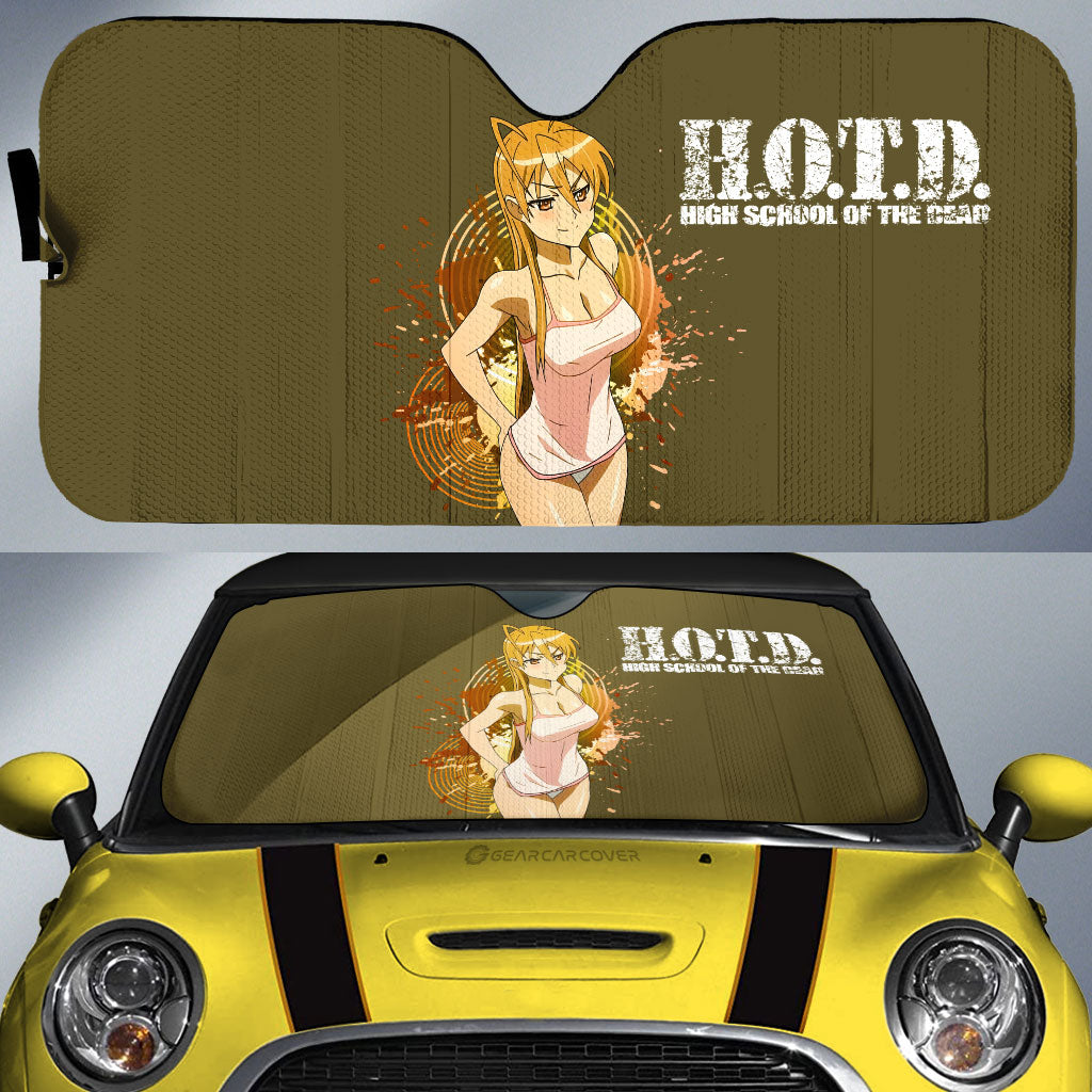 Waifu Girl Rei Miyamoto Car Sunshade Custom High School Of The Dead Car Accessories - Gearcarcover - 1