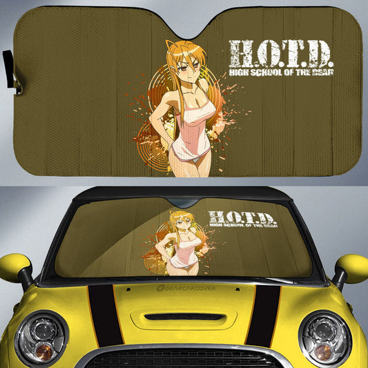 Waifu Girl Rei Miyamoto Car Sunshade Custom High School Of The Dead Car Accessories - Gearcarcover - 1