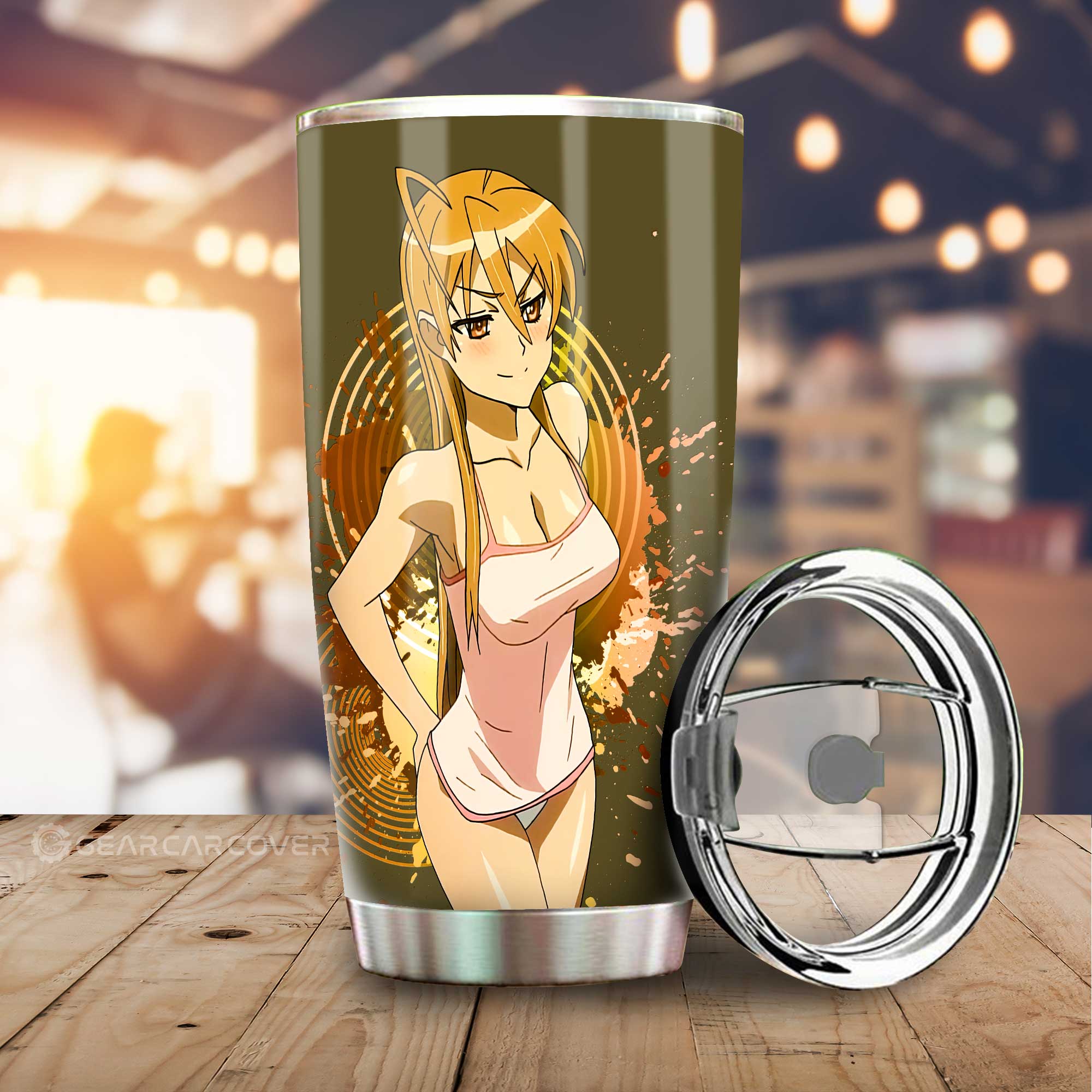 Waifu Girl Rei Miyamoto Tumbler Cup Custom High School Of The Dead Car Accessories - Gearcarcover - 1