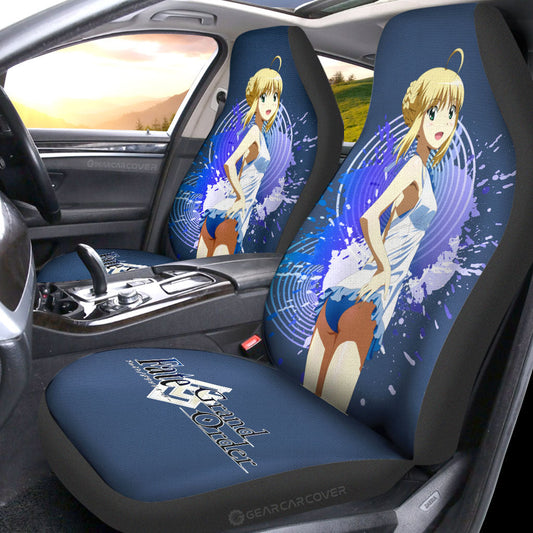Waifu Girl Saber Car Seat Covers Custom Fate/Grand Order Car Accessories - Gearcarcover - 2