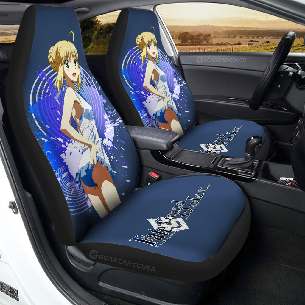 Waifu Girl Saber Car Seat Covers Custom Fate/Grand Order Car Accessories - Gearcarcover - 1