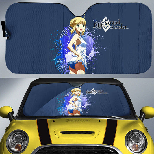 Waifu Girl Saber Car Sunshade Custom Fate/Grand Order Car Accessories - Gearcarcover - 1