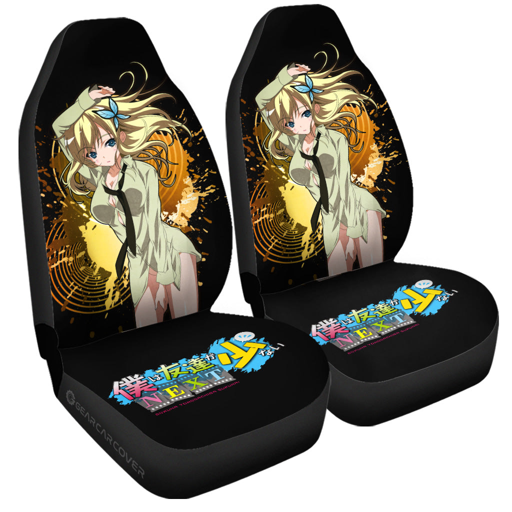 Waifu Girl Sena Kashiwazaki Car Seat Covers Custom Boku wa Tomodachi ga Sukunai Car Accessories - Gearcarcover - 3