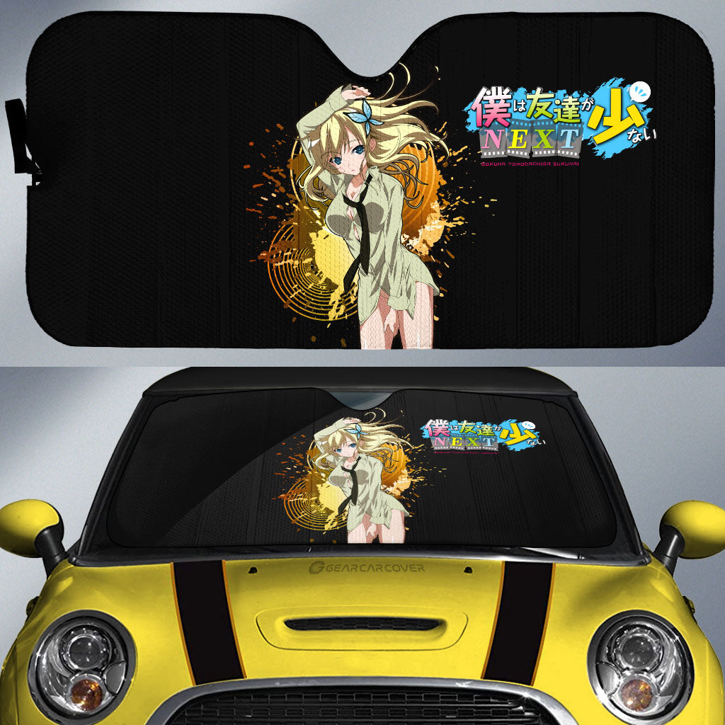 Waifu Girl Sena Kashiwazaki Car Sunshade Custom Boku wa Tomodachi ga Sukunai Car Accessories - Gearcarcover - 1