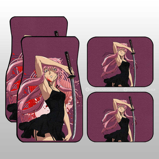 Waifu Girl Yuno Gasai Car Floor Mats Custom The Future Diary Car Accessories - Gearcarcover - 1