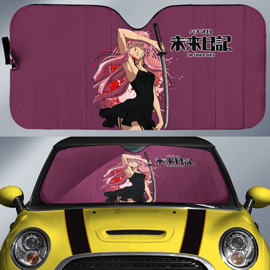 Waifu Girl Yuno Gasai Car Sunshade Custom The Future Diary Car Accessories - Gearcarcover - 1
