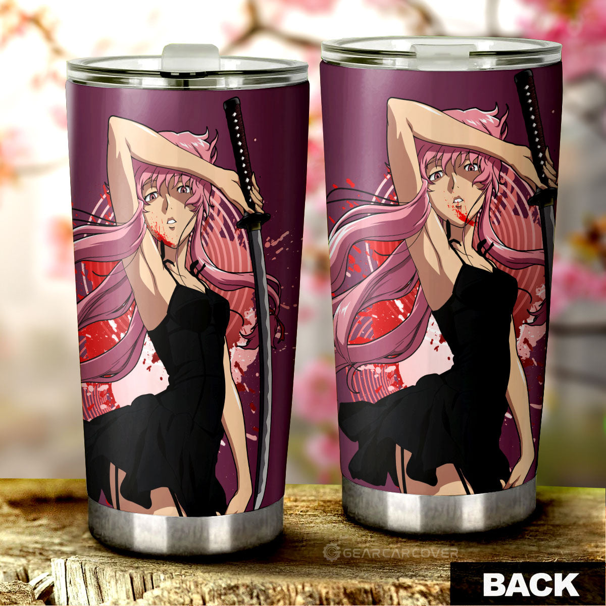 Waifu Girl Yuno Gasai Tumbler Cup Custom The Future Diary Car Accessories - Gearcarcover - 3