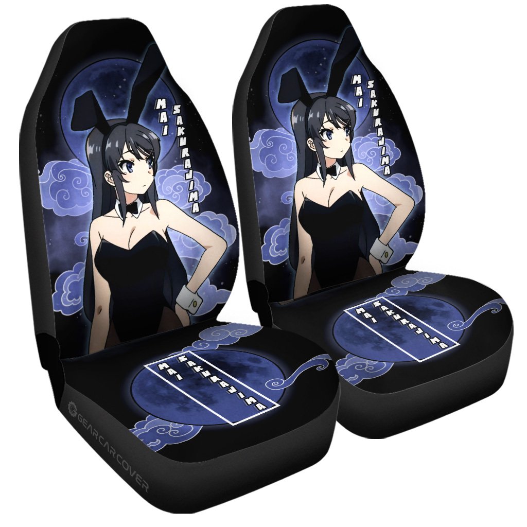 Waifu Mai Sakurajima Car Seat Covers Custom Bunny Girl Senpai Car Accessories For Fans - Gearcarcover - 3