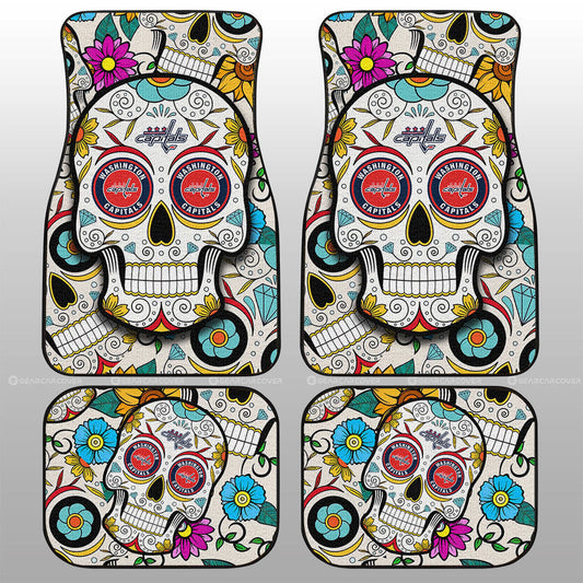 Washington Capitals Car Floor Mats Custom Sugar Skull Car Accessories - Gearcarcover - 1