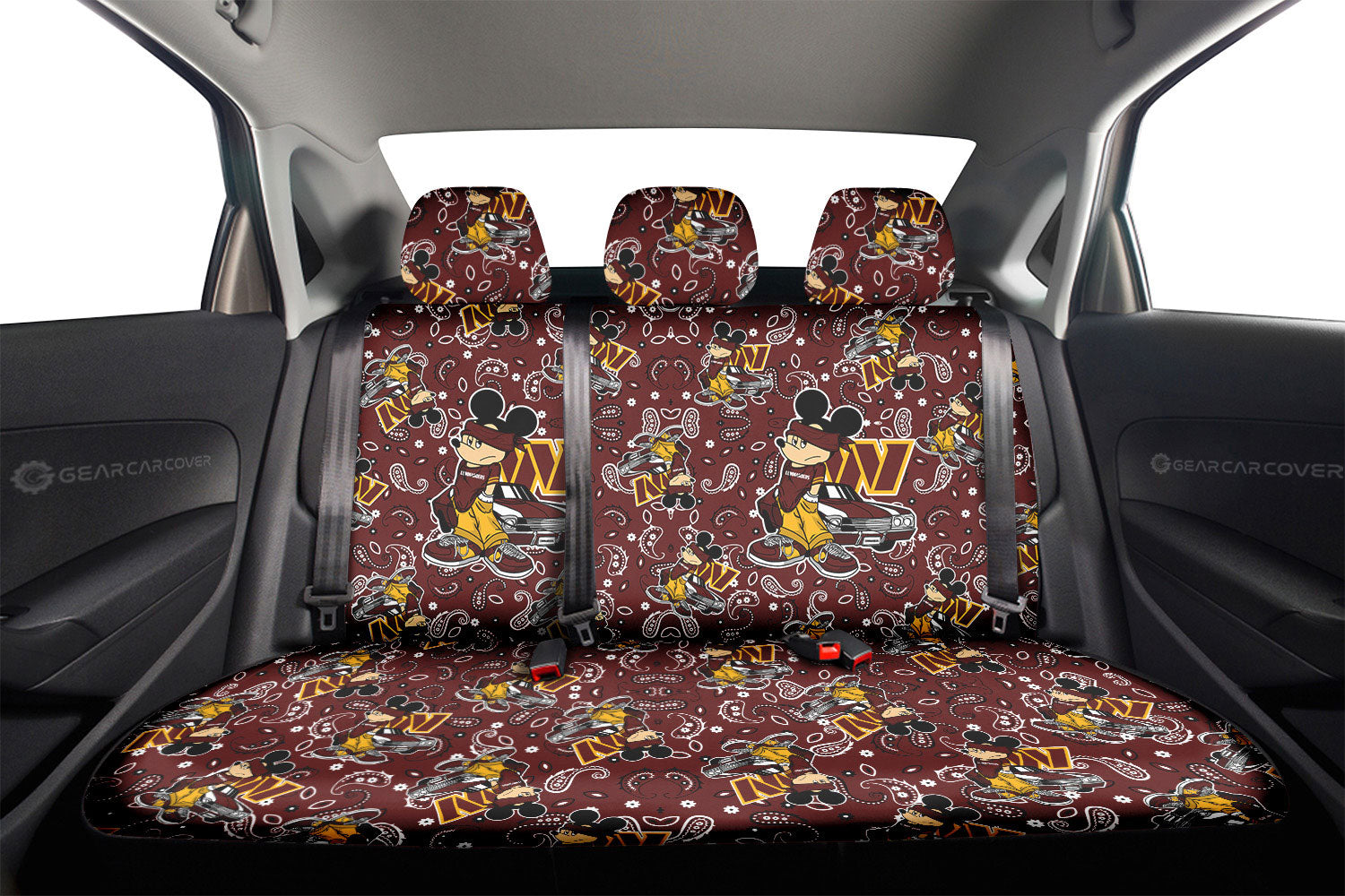Washington Commanders Car Back Seat Covers Cartoon Theme Collection - Gearcarcover - 2