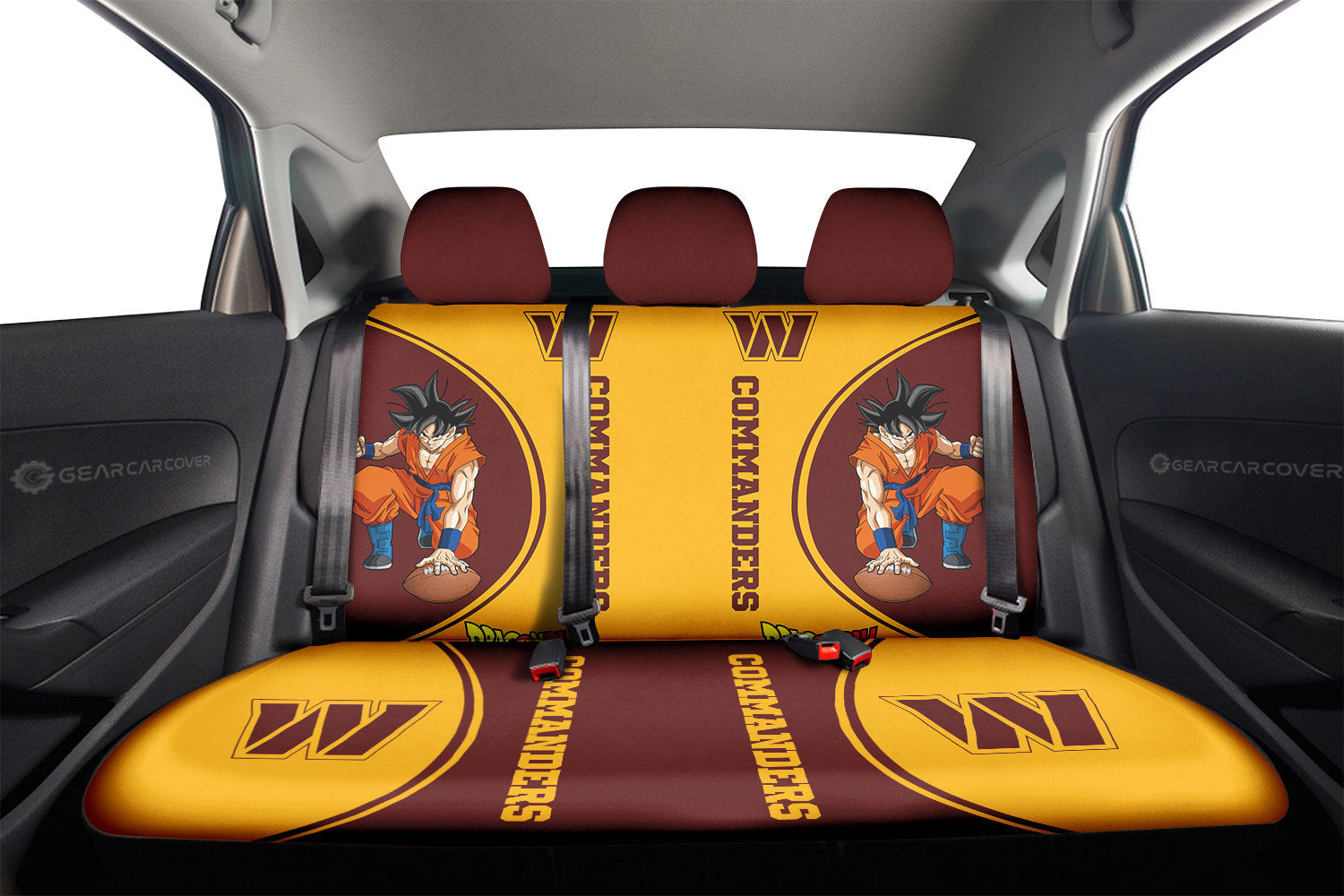 Washington Commanders Car Back Seat Covers Custom Car Accessories For Fans - Gearcarcover - 2