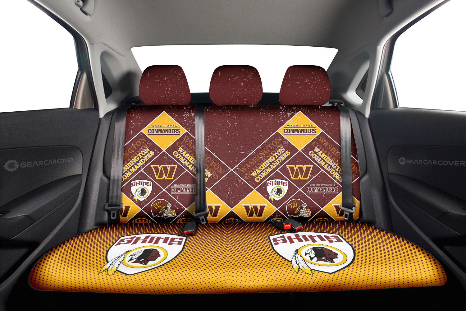 Washington Commanders Car Back Seat Covers Sporty Team Collection - Gearcarcover - 2
