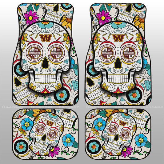 Washington Commanders Car Floor Mats Custom Sugar Skull Car Accessories - Gearcarcover - 1