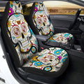 Washington Commanders Car Seat Covers Custom Sugar Skull Car Accessories - Gearcarcover - 2