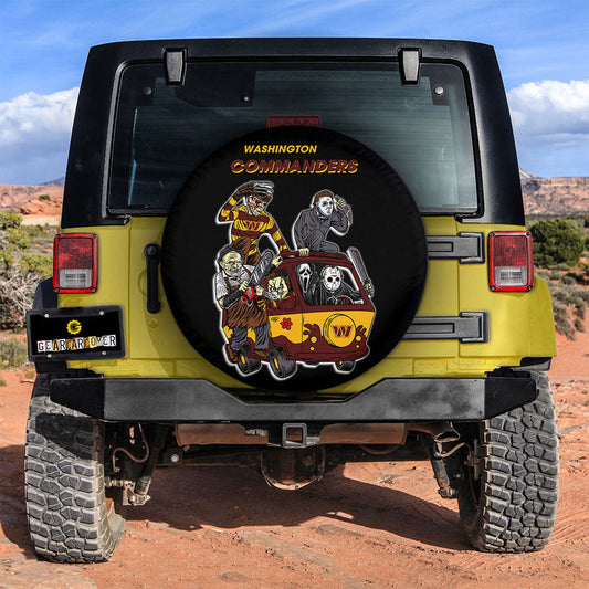 Washington Commanders Spare Tire Covers Horror Characters Car Accessories - Gearcarcover - 2