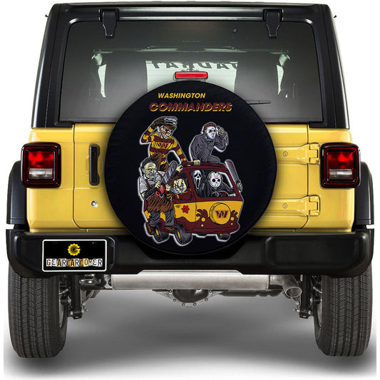 Washington Commanders Spare Tire Covers Horror Characters Car Accessories - Gearcarcover - 1