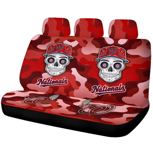 Washington Nationals Car Back Seat Covers Skull Theme Collection - Gearcarcover - 1