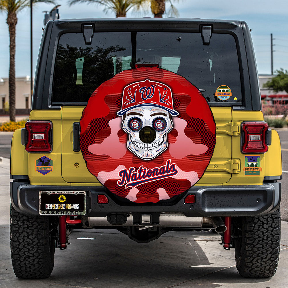 Washington Nationals Spare Tire Covers Camera Hole Skull Theme Collection - Gearcarcover - 2