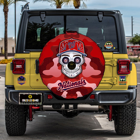 Washington Nationals Spare Tire Covers Camera Hole Skull Theme Collection - Gearcarcover - 2
