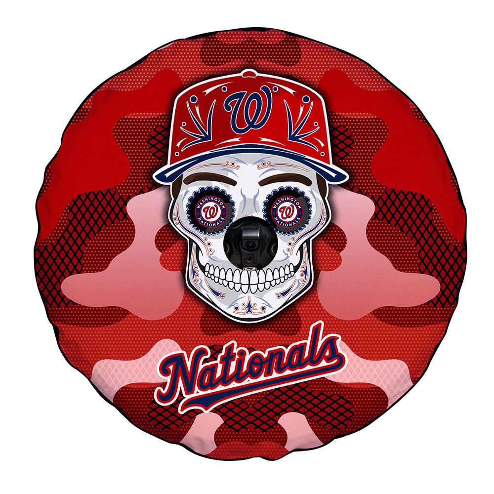 Washington Nationals Spare Tire Covers Camera Hole Skull Theme Collection - Gearcarcover - 4