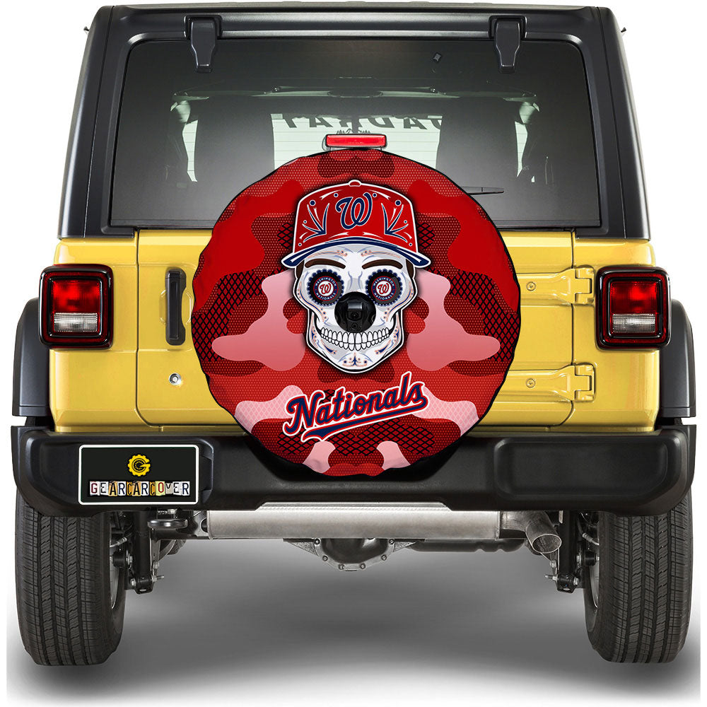 Washington Nationals Spare Tire Covers Camera Hole Skull Theme Collection - Gearcarcover - 1