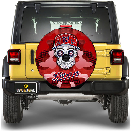 Washington Nationals Spare Tire Covers Camera Hole Skull Theme Collection - Gearcarcover - 1