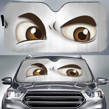 White Challenging Car Eyes Sun Shade Custom Funny Car Accessories - Gearcarcover - 1