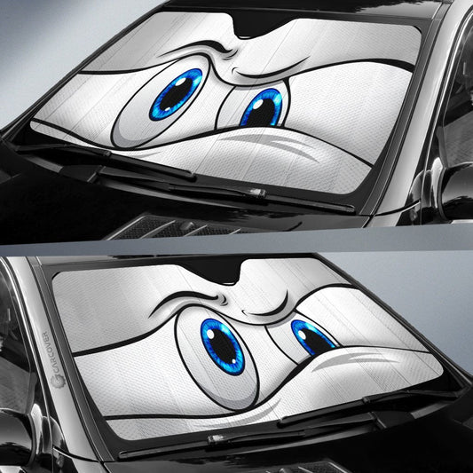 White Curious Car Eyes Sun Shade Custom Car Accessories Funny Gifts - Gearcarcover - 2