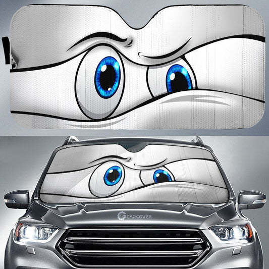 White Curious Car Eyes Sun Shade Custom Car Accessories Funny Gifts - Gearcarcover - 1
