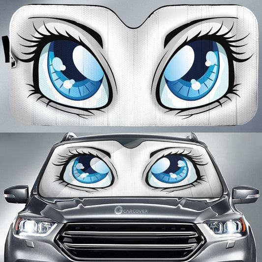White Cute Car Eyes Sun Shade Custom Cool Car Accessories - Gearcarcover - 1