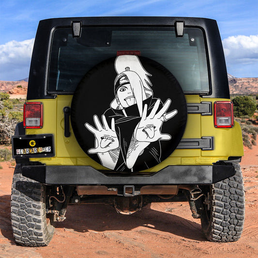 White Deidara Spare Tire Cover Custom Anime - Gearcarcover - 2