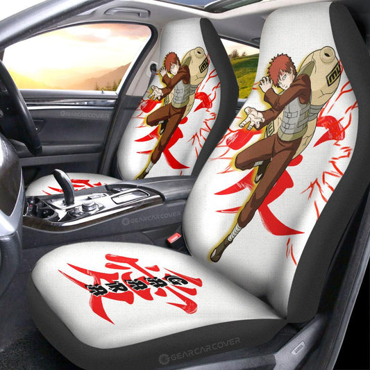 White Gaara Car Seat Covers Custom For Anime Fans - Gearcarcover - 2