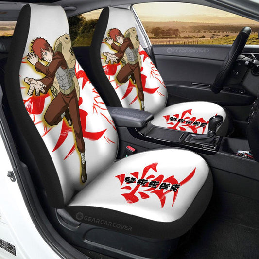 White Gaara Car Seat Covers Custom For Anime Fans - Gearcarcover - 1