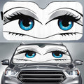 White Glam Car Eyes Sun Shade Custom Funny Car Accessories - Gearcarcover - 1