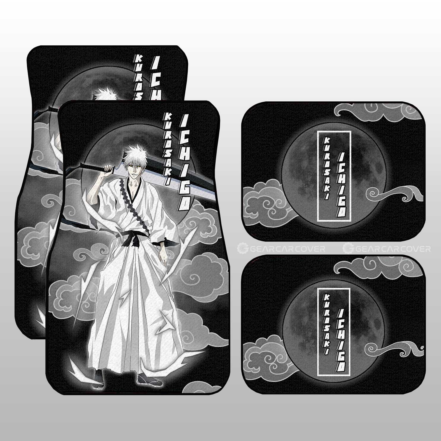 White Ichigo Car Floor Mats Custom Bleach Car Accessories - Gearcarcover - 1