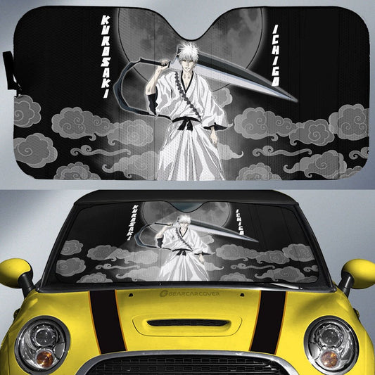 White Ichigo Car Sunshade Custom Bleach Car Accessories - Gearcarcover - 1