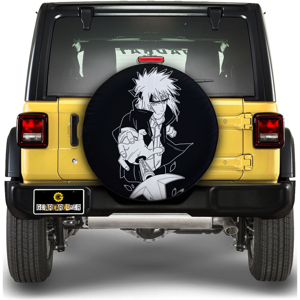 White Minato Spare Tire Cover Custom Anime - Gearcarcover - 1