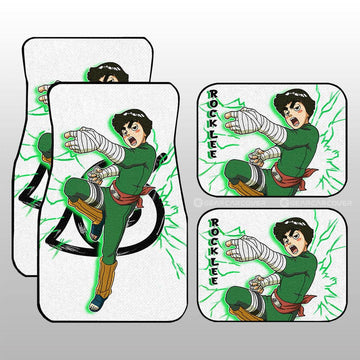 White Rock Lee Car Floor Mats Custom Anime - Gearcarcover - 1