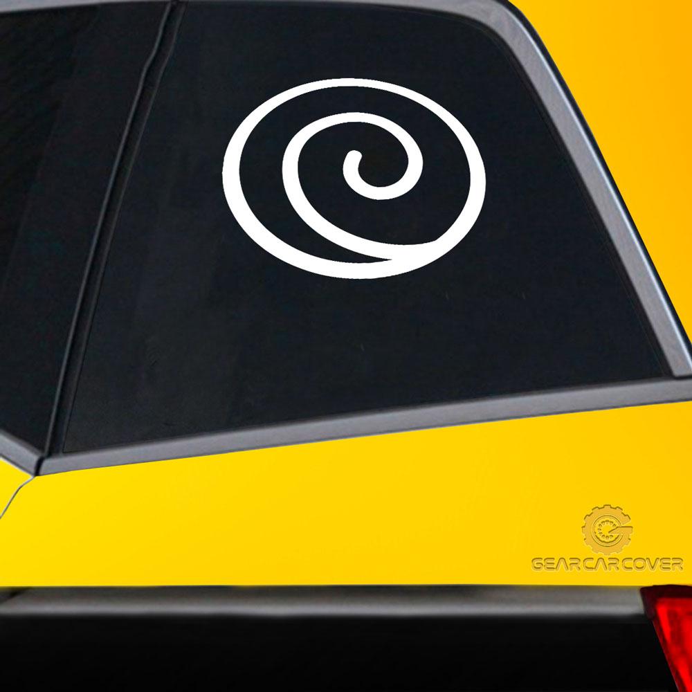 White Uzumaki Symbol Car Sticker Custom Anime Car Accessories - Gearcarcover - 2