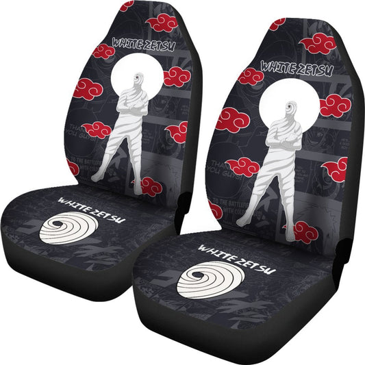 White Zetsu Akatsuki Car Seat Covers Custom Anime Car Accessories - Gearcarcover - 2